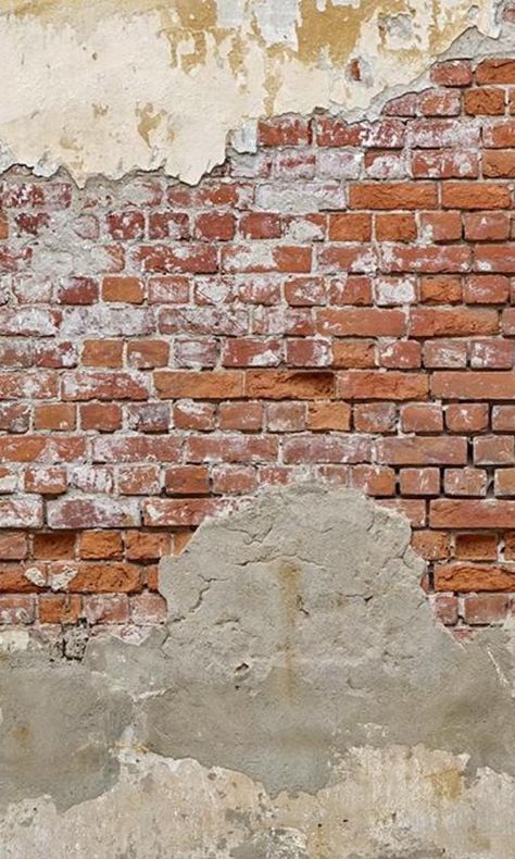 Distressed Brick Wall, Concrete And Brick, Peeling Wallpaper, Brick Wall Wallpaper, Mural Home, Brick Texture, Old Bricks, Tv Decor, Brick Wallpaper