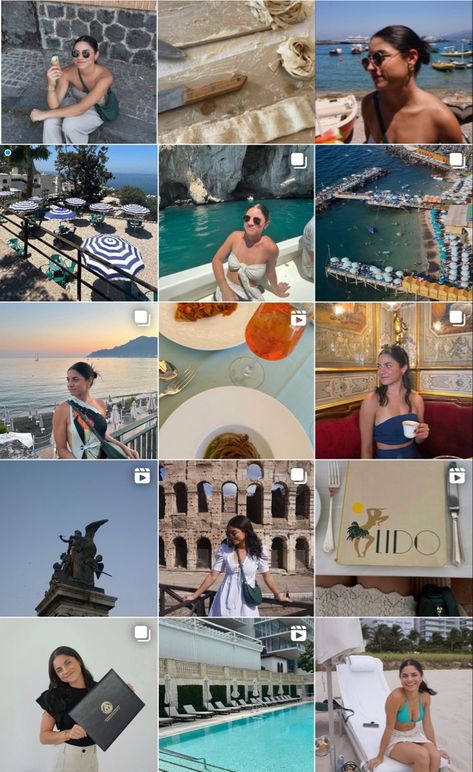 Italy Feed Instagram, Aesthetic Instagram Feed Travel, Travel Feed Ideas, European Instagram Feed, Italian Instagram Feed, Beach Ig Feed, Travel Ig Feed, Summer Instagram Feed, Summer Feed Instagram