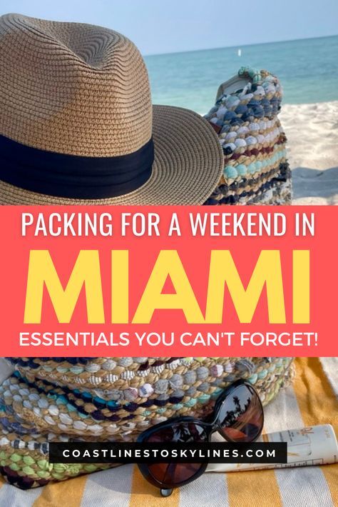 Miami In September Outfits, Packing Light For Beach Vacation, Outfit For Miami Vacation, Miami In October Outfits, Nails For Miami Trip, Miami Weekend Outfits, Packing For Miami, Outfits For Miami, Packing List For Florida