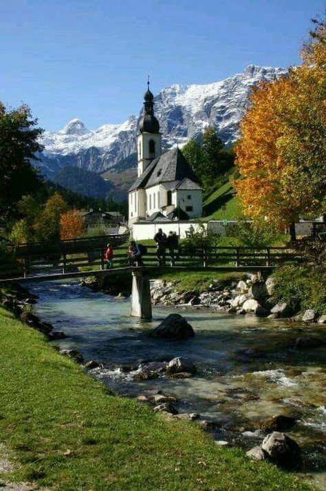 Church... Berchtesgaden National Park, Germany Trip, Old Country Churches, Country Churches, Beautiful Churches, Travel Germany, Country Church, Old Churches, Places Of Worship