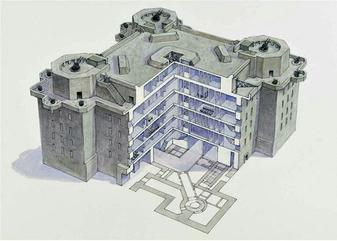 1/2 -MAGINOT - IMMOBILIER,  vous propose ce nouveau concept pour vivre dans les banlieues difficiles. ...les batteries  anti-aériennes et les mitrailleuses ...sont en option. Flak Tower, Military Bunkers, Ww2 Germany, Military Tactics, Bangunan Minecraft, Underground Bunker, German Soldiers Ww2, Military Base, Army Vehicles