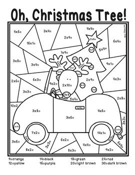 Christmas Multiplication Worksheets, Multiplication Coloring Worksheets, Christmas Multiplication, Christmas Math Worksheets, Christmas Math Activities, Math Coloring Worksheets, Math Pages, Coloring Worksheets, Christmas Worksheets