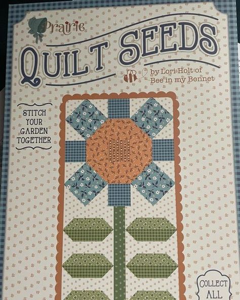 Cedar Berries & Sage LLC on Instagram: "Today kicks off the Prairie Seeds Quilt Sew Along - this is the 1st block out of 6. Hope you will join us and show off your blocks by using the #prairieseedsquilt #cedarberriesandsagesewalong. A few kits are still available @cedarberriesandsage.com Thanks to @beelori1 for these fun patterns and fabrics! #prairieseedsquilt #cedarberriesandsagesewalong. #loriholt #loriholtfabric #rileyblakedesigns #rileyblakefabrics" Cedar Berries, Bullseye Flower Quilt Pattern, Flower Garden Quilt Pattern, Nosegay Quilt Pattern, Amish Dahlia Quilt Pattern, Prairie Quilt, Grandma’s Flower Garden Quilt Pattern, Prairie Flower, Bee In My Bonnet