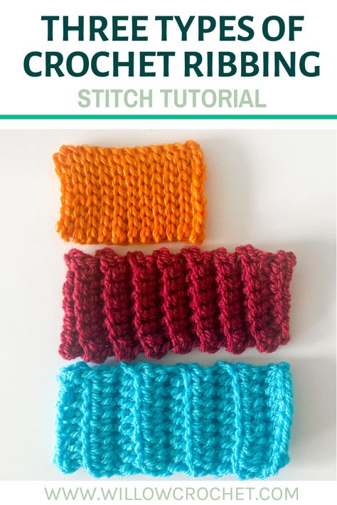 How To Do Ribbing In Crochet, Crotchet Ribbing, How To Crochet Ribbing, Elastic Crochet Stitch, Crochet Ribbing Tutorial, Ribbing Crochet, Crochet Tricks, Printable Crochet Patterns, Stitch Videos