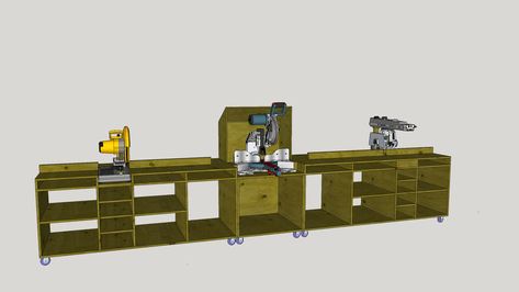 Chop Saw Station, Radial Saw, Miter Saw Station, Dream Workshop, Saw Station, Mitre Saw Station, Saw Table, Miter Saw Table, Radial Arm Saw