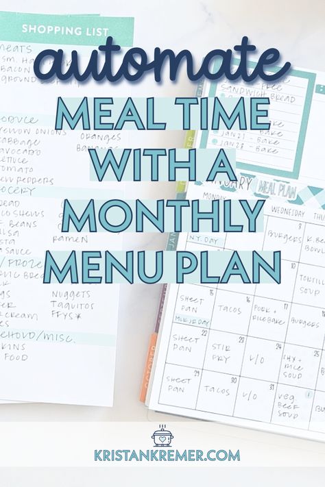 Transform your mealtime routine by mastering monthly menu planning and automation. Say goodbye to daily meal decisions and hello to stress-free dining. Get started today! Month Dinner Calendar, Meal Rotation Menu Planning, Monthly Menu Planner, Monthly Menu, Meal Planning App, Functional Planning, Monthly Meal Planning, Ramen Soup, Ultimate Planner