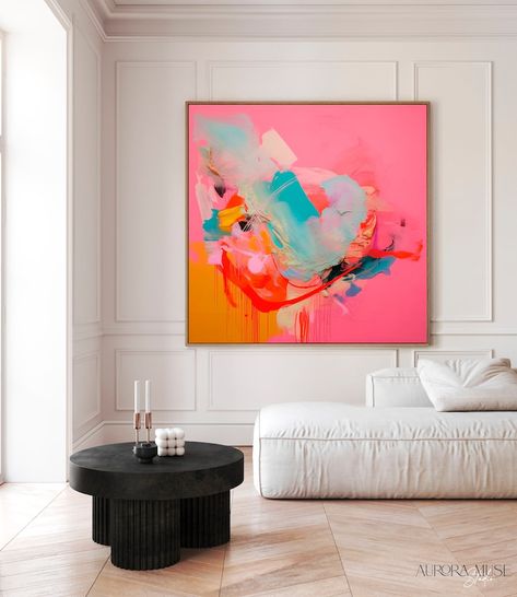 Art Prints Pink, Boho Canvas, Acryl Painting, Large Framed Wall Art, Prints Pink, Colorful Art Prints, Colorful Abstract Painting, Painting Inspo, Colorful Abstract Art