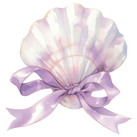 Purple coquette sea shell watercolor seashell pastel. | free image by rawpixel.com / Wan Sea Shell Watercolor, Seashell Watercolor, Purple Coquette, Shell Watercolor, Sea Illustration, Birthday Template, Purple Wallpaper, Download Free Images, Ocean Art