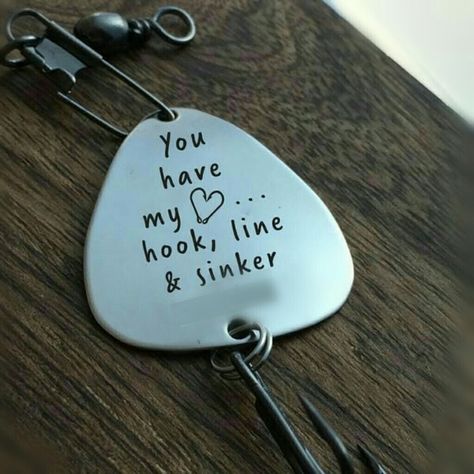 "You" Hook Line Sinker, Custom Fishing Lure, I Love My Hubby, Raising Chickens, Fishing Lure, Chickens Backyard, Hopeless Romantic, Fishing Lures, Personalized Wedding