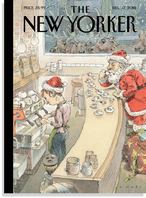 New Yorker Christmas, New Yorker Magazine Covers, The New Yorker Covers, Wall Illustration, New Yorker Cover, The New Yorker Magazine, New Yorker Magazine, New Yorker Covers, Christmas Cover