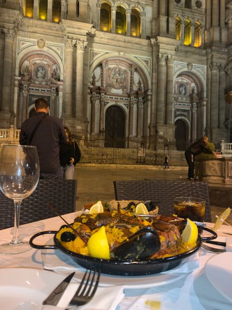 Malaga, Food, Paella, Church, Spain Malaga, Spain