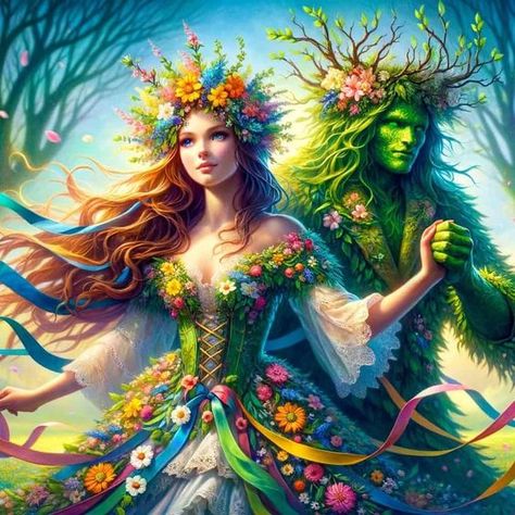 Blessed Beltane Images, Happy Beltane Art, Beltane Art Pagan, Beltaine Art, Beltane Aesthetic Art, Beltane Blessings Images, Happy Beltane Images, May Queen Beltane, Beltane Aesthetic Wallpaper