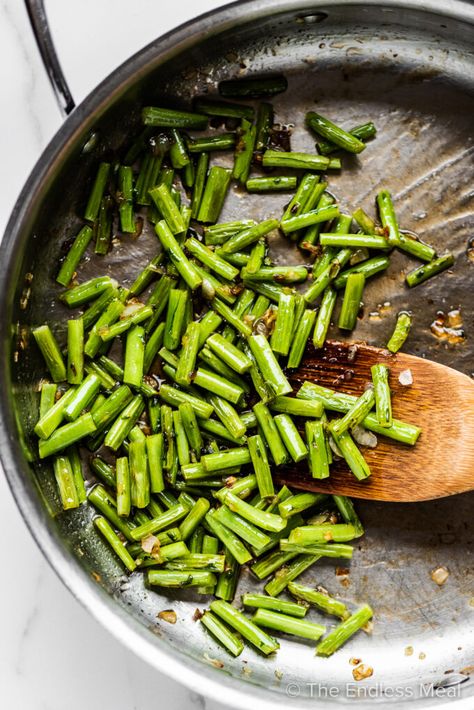 If you've ever wondered what to do with leftover kale stems, this recipe is for you! In under 15 minutes, kale stems are transformed into a delicious sweet and spicy side dish. Using a handful of pantry ingredients, the stems become not just edible but enjoyable. #theendlessmeal #kalestems #sauteedkalestems #nofoodwaste #kale #sidedish Sautéed Kale, Sauteed Kale, Gluten Free Sides Dishes, Pantry Ingredients, Kale Recipes, Vegan Side Dishes, Healthy Side, Vegan Appetizers, Leftovers Recipes