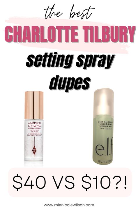 Charlotte tilbury setting spray dupes makeup Charlotte Tilbury Setting Spray, Makeup Fixing Spray, Pillow Talk Lipstick, Charlotte Tilbury Makeup, Makeup Setting Spray, Day Makeup, Green Tea Extract, Setting Spray, Makeup Revolution