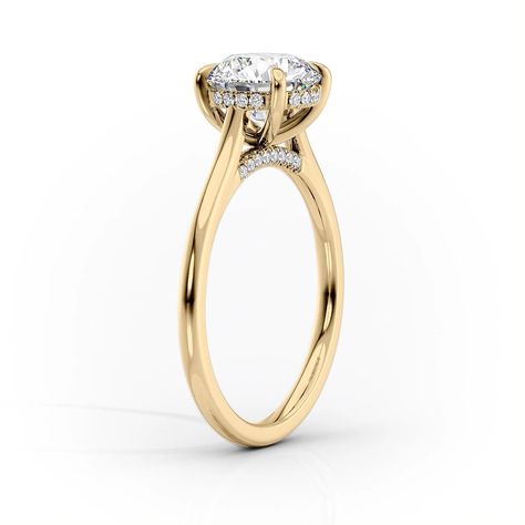 Keyzar · Hidden Halo High Profile Bridge Accents Cathedral Elongated Cushion Solitaire Engagement Ring 1.8mm 14k Yellow Gold The Natalie Cathedral Ring Setting With Hidden Halo, Cathedral Engagement Ring Solitaire With Wedding Band, Cathedral Ring Setting Side View, Hidden Halo Cathedral Engagement Ring, Cathedral Setting Engagement Ring, Heart Cut Ring, Solitaire Engagement Ring Cathedral, Engagement Rings Cushion Solitaire, Cushion Solitaire