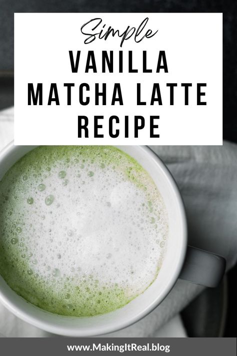 Matcha latte in a white mug resting on a white napkin on a dark gray background. Hot Matcha Latte Recipe, Hot Matcha Latte, Vanilla Matcha Latte, Hot Matcha, No Added Sugar Recipes, Gluten Free Drinks, Matcha Latte Recipe, Recipes For Lunch, Sugar Recipes