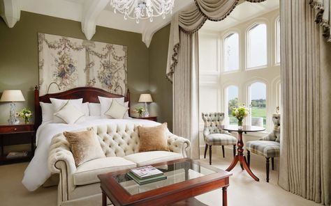 Deluxe Rooms | A Little Extra Luxury | Adare Manor Castle Hotels In Ireland, Adare Manor, Luxury Hotel Room, English Manor, Castle Hotel, Visit Ireland, Hotel Rooms, Cozy Place, Bedroom Suite