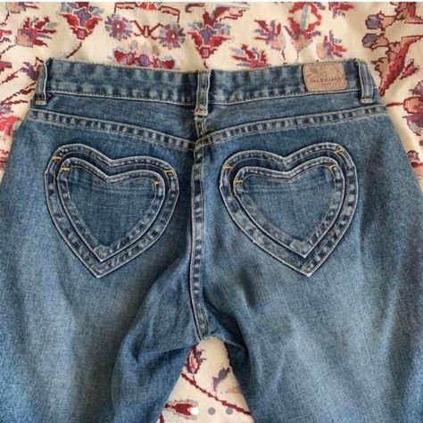 Heart Jeans, Heart Pocket, Little Designs, Straight Leg Jeans, Leg Jeans, Jeans Size, Straight Leg, Size 2