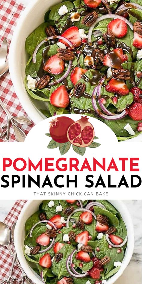 Strawberry Pomegranate Salad, Pomegranate Feta Salad, Pomegranate And Feta Salad, Mediterranean Salad Recipe, Balsamic Vinaigrette Recipe, Chicke Recipes, Fresh Summer Salad, Pomegranate Salad, Yogurt Breakfast