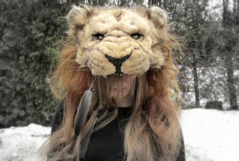 Lion headdress Front View Animal Headdress, Lion Headdress, The Legend Of Hercules, Medieval Magic, Witch Wardrobe, Lion Witch Wardrobe, Draw Your Oc, Lion Heart, Lion Mask