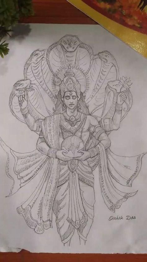 Vishnu Drawing Pencil, Lord Sketch Pencil, Gods Pencil Drawings, All God Drawing, Hindu God Pencil Sketch, Lord Vishnu Painting, Vishnu Bhagwan Sketch, Drawing Of Jagannath, Vishnu Bhagwan Painting