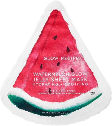 Glow Recipe - Watermelon Glow Jelly Sheet Mask Watermelon Jelly, Glow Recipe Watermelon, Watermelon Glow Sleeping Mask, Watermelon Glow, Glow Recipe, Skin Mask, Hydrating Mask, Sleeping Mask, Sheet Mask