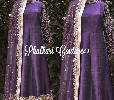 khaadi purple anarkali Heavy Duppata, Indian Long Dress, Purple Anarkali, Plain Suits, Pakistan Dress, Fab Dress, Salwar Kamiz, Indian Bridal Wear, Desi Clothes