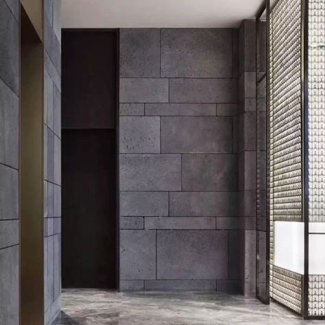 Basalt Interior Design, Basalt Architecture, Basalt Stone Wall, Basalt Wall, Ceiling Panelling, Hawaii Pool, Basalt Tile, Slate Cladding, Modern Facade