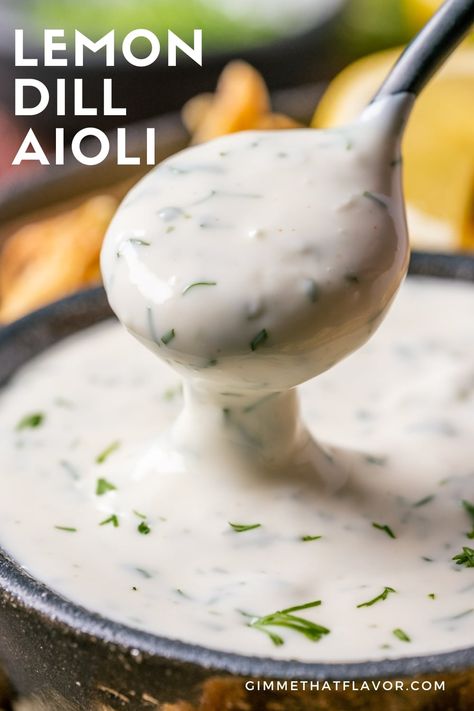 Lemon Chive Dipping Sauce, Dill Pickle Aioli, Aoli Recipe Aioli Sauce For Salmon, Lemon Dill Aioli, Olive Garden Calamari Dipping Sauce, Sauce For Calamari Dipping, Aoli Sauce For Seafood, Lemon Mayo Sauce, Lemon Aoli Recipe