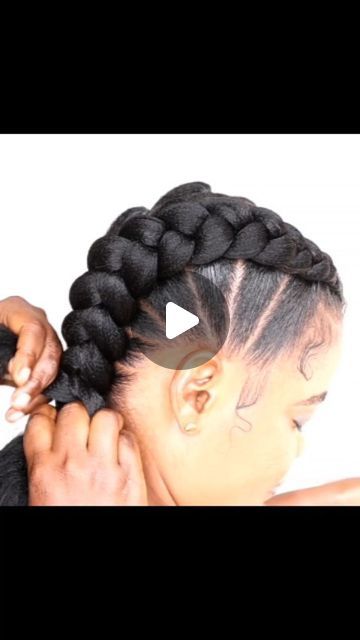 Nkemjeffrey on Instagram: "Showing you this Beautiful braid hairstyle in the easiest way ever 😍" Hairstyle For Black Natural Hair, 2 Feeder Braids With Weave, Crochet French Braids, Easy Goddess Braids, 2 Braid Styles For Black Women, Five Braids Hairstyle, Cute Braided Hairstyles Easy Simple, Two Big Cornrows Braids, 2 Braids Hairstyles Natural Hair