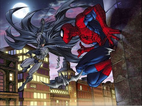 BatMan vs Spider-Man by Michael Turner Dc And Marvel Crossover Art, Batman Vs Spiderman, Michael Turner, Batman Spiderman, Spiderman Spider, Batman Funny, Batman Wallpaper, Marvel Vs Dc, Batman Vs Superman