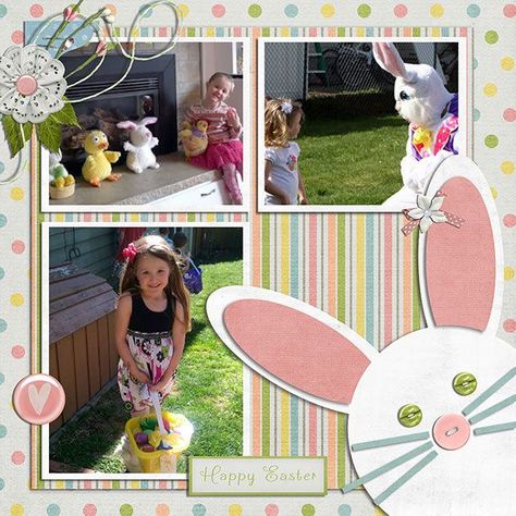 Easter Scrapbook, Paper Bag Scrapbook, Scrapbook Design Layout, Baby Scrapbook Pages, Holiday Scrapbook, Scrapbooking Layouts Baby, Simple Scrapbook, Scrapbook Layout Sketches