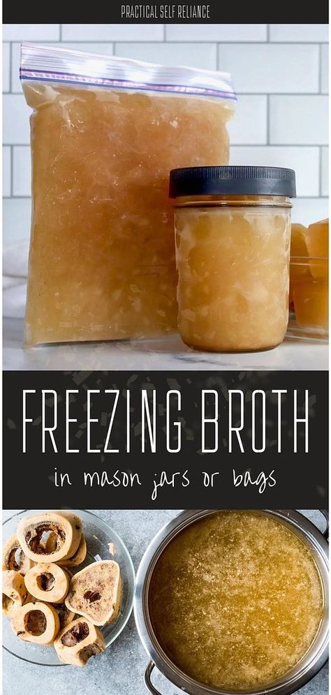 Master the best practices of Freezing Broth in Mason Jars or Bags, featured in Preserving Food Recipes. This guide offers a flexible approach to store your homemade bone broth, ensuring you have a nutritious base for meals long after it’s made, suitable for any type of broth. Perfect for those interested in Historical Food Preservation and Freezer Food Ideas. Discover more about Prepper Food Storage and Self Sufficient Living at practicalselfreliance.com. Storing Bone Broth In Freezer, How To Store Homemade Chicken Broth, Bone Broth Storage, Freezing Bone Broth, How To Freeze Chicken Broth, Freezing Chicken Broth, Canning Bone Broth Water Bath, Freeze Bone Broth, Freezing Broth