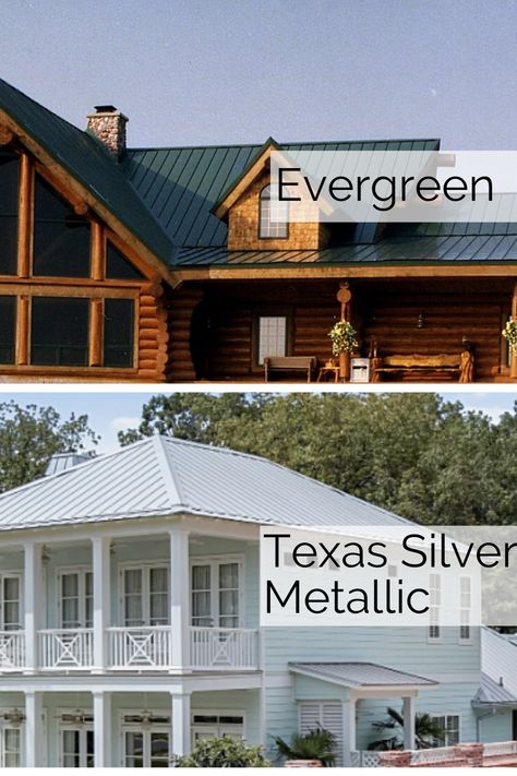 Exterior House Colors With Silver Metal Roof, Silver Tin Roof House Exterior Colors, Silver Roof House Color, House With Silver Metal Roof, Silver Metal Roof Houses Color Combos, Silver Metal Roof, Metal Roof Houses Color Combos, Georgia Cottage, House Exterior Colors Blue