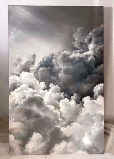 Sky Cloud Art, Charcoal Art, Sky Painting, Arte Inspo, Beautiful Dark Art, Cloud Painting, Art Inspiration Painting, Painting Art Projects, Landscape Walls