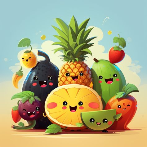 Fruit Animation, Best Friends Day Quotes, Friends Day Quotes, Cute Wallpapers For Android, Kids Vegetables, Fruit Cartoon, Best Friend Day, Cute Cartoon Drawings, Cute Food