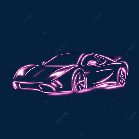 Car Neon Lights, Car Neon Sign, Hot Pink Cars, Light Effect Png, Neon Icons, Neon Car, Car Png, Pink Cars, Neon Effect