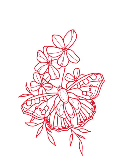 Moth Tattoo Stencil, Traditional Tattoo Outline, Floral Thigh Tattoos, Optical Illusion Tattoo, Tattoo Butterfly, Butterfly And Flowers, Insect Tattoo, Doodle Tattoo, Moth Tattoo