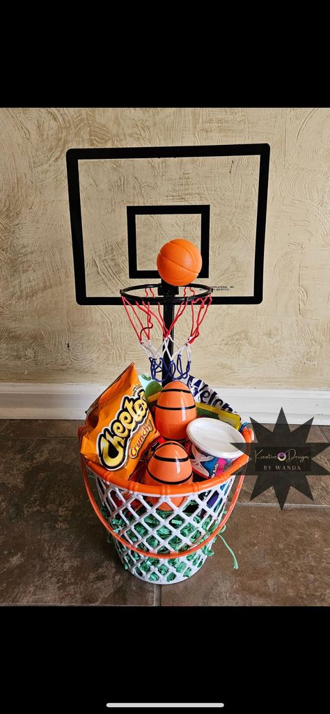 Basketball Easter Basket, Sports Easter Basket, Basketball Craft, Diy Basketball, Teenager Boy, Easter Gift For Adults, Boys Easter Basket, Basketball Goal, Easter Basket Diy