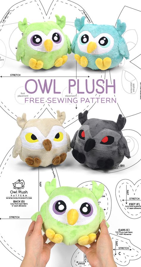 Hi all! It’s only September, but I’m already getting excited for Halloween. As most sewists know, you have to start early for every occasion. So for this year I thought I’d make an owl plush! While… Owl Sewing, Owl Plush, Animal Sewing Patterns, Plushie Patterns, Sewing Stuffed Animals, Free Pdf Pattern, Sew Ins, Plush Pattern, Sewing Toys