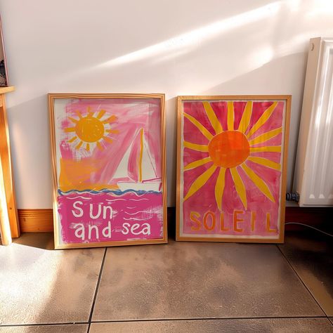 I have a big collection of summer prints slowly being added to the shop! These are the first two which I’ve just this sec got uploaded! Brighten your walls with the carefree vibes now the sun is well and truly shining! 🌞 🌞 🌞 #summerprints #artprintsforsale #printsforyourhome #postersandprints #postershop #travelprints #soleil🌞 #etsyprints #homedecorideas #summer2024 #colourfulhomevibe #myhomevibe #homestyling #uksmallbiz #colourfulinteriors #printsforthehome Canvas Painting Ideas Big, Painting Summer Ideas, Big Painting Ideas, Painting Ideas Wall, Canvas Painting Cute, Summer House Decor, Cute Painting Ideas On Canvas, Summer Room Decor, Sun Wall Art