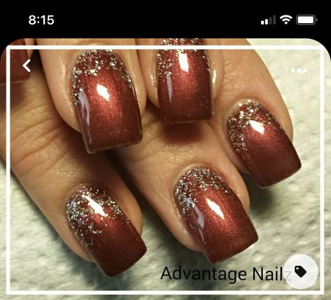 Copper Fall Nails, Bronze Nails Acrylic, November Nail Ideas Gel, Fall Pedicure Colors Toenails, Bronze Nails Designs, Fall Glitter Nails, Thanksgiving Nails Fall, Bronze Nails, Thanksgiving Nail Designs