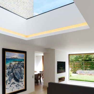 Rooflight Feature Lighting Lantern Roof Light, Architecture Ceiling, Skylight Design, Kitchen Lighting Design, Architectural Lighting Design, Interior Design Dubai, Roof Lantern, House Extension Design, Glass Roof