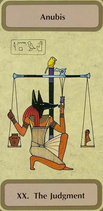 Judgment (Anubis) - Tarot of Transition Egyptian Tarot, Judgement Tarot, Ancient Egypt Art, Egyptian Tattoo, Tarot Astrology, Tarot Cards Art, Egyptian Mythology, Tarot Learning, Egypt Art