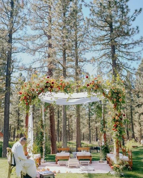 Cultural Event Rentals | Mandap in the Woods. . Still can't get over how beautiful this wedding weekend was! . Venue: @chaletviewlodge Photo:… | Instagram Rustic Mandap, Mandap Wedding, Cultural Events, Event Rentals, Wedding Weekend, Event Rental, In The Woods, How Beautiful, Get Over It