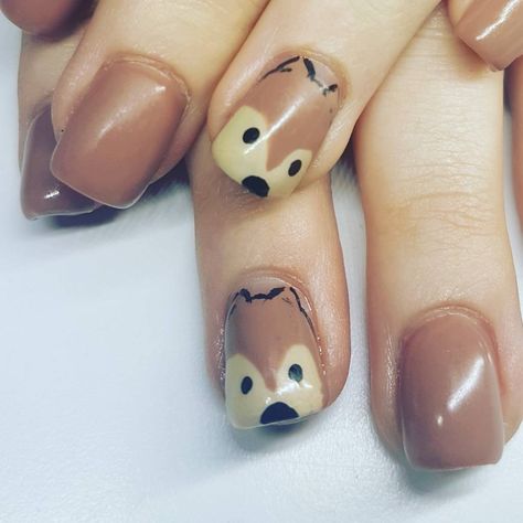 Squirrel Nail Art, Squirrel Nails, Baby Boy Nails, Freehand Nail Art, Woodland Animals, Manicure, Nail Designs, Nail Art, Hairstyles