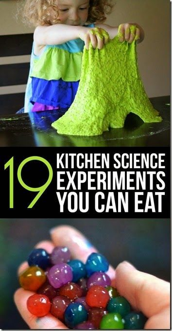 19 Edible Kitchen Science Experiment! Awesome list of science projects kids can make and eat too. Great list for summer for Preschool, Kindergarten, 1st grade, 2nd grade, and 3rd-6th grade elementary students. Vetenskapliga Experiment, Kitchen Science Experiments, Kitchen Science, Experiments Kids, Kid Science, Kid Experiments, Science Projects For Kids, Preschool Science, E Mc2