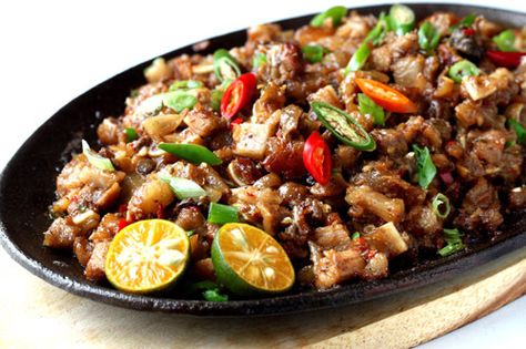 sizzling sisig (small) Sizzling Sisig, Sisig Recipe, Panlasang Pinoy Recipe, Pork Sisig, Philippine Cuisine, Philippines Food, Street Tacos, Filipino Dishes, Pinoy Food