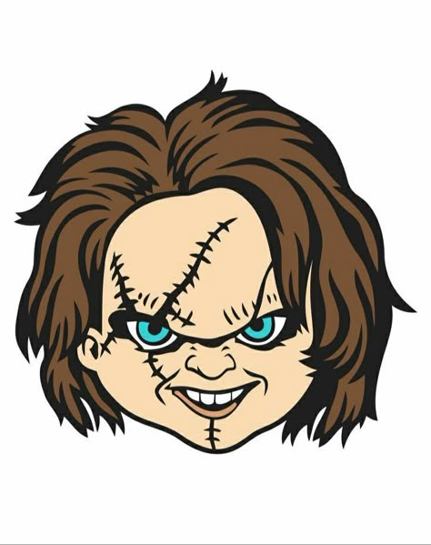 Layered Collage, Chucky Face, Chucky Drawing, Grinch Art, 90s Tattoos, Halloween Canvas Art, Card Making Kids, Vsco Stickers, Childs Play Chucky