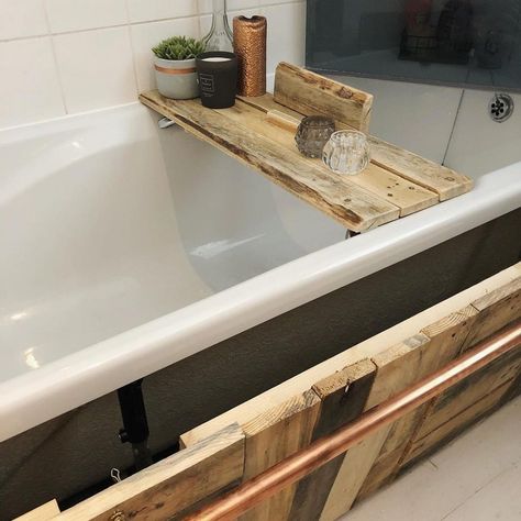 Wooden Bath Panel Ideas, Diy Bath Panel Ideas, Bath Panels Ideas, Wood Bath Panel, Bath Side Panel Ideas, Diy Bath Panel, Pallet Bathroom Ideas, Bath Panel Ideas, Bath Panel Ideas Diy